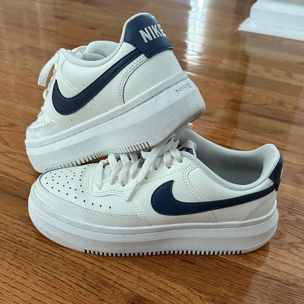 Nike Cream and Navy Platform Sneakers, worn once